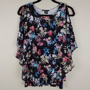 Robert Louis Black Floral Blouse